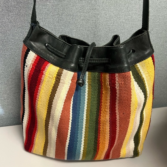 Mama Ashu Wool and Leather Bucket Bag - Picture 3 of 11